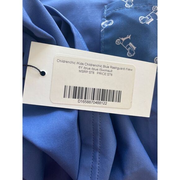 Childrenchic Blue Rashguard Vespa Long Sleeve Swim Top Sz 6 NWT - Picture 5 of 5